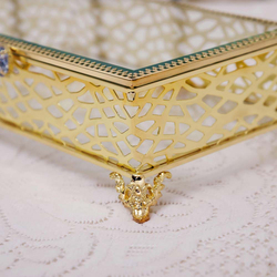 Danube Home Caroline Rectangular Jewellery Box, 25 x 15 x 7.5cm, Gold