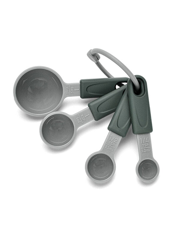 

Danube Home Fissman 4-Piece 8548 Silicone Measuring Spoon Set, Black/Grey