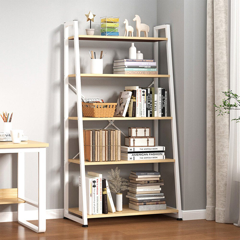 

Danube Home 5-Tier Lia Book Shelf Cabinet, Natural Oak/White