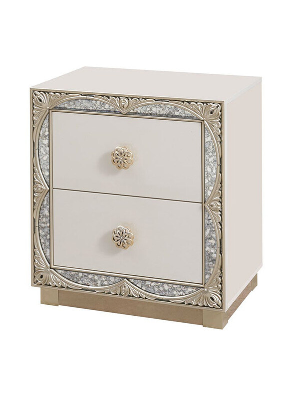 

Danube Home Multi-Functional Celestial Night Stand, 62 x 43.2 x 68cm, Off White/Gold