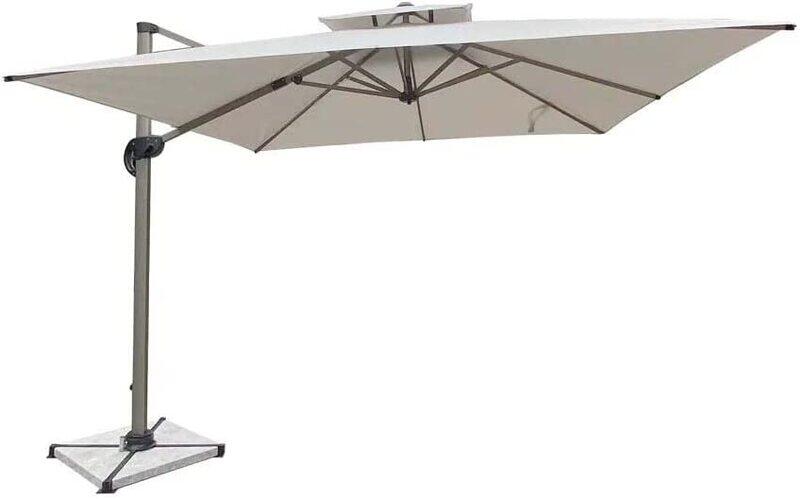 

Danube Home Almira Garden Umbrella with Base Cantilever Patio Parasol, Beige