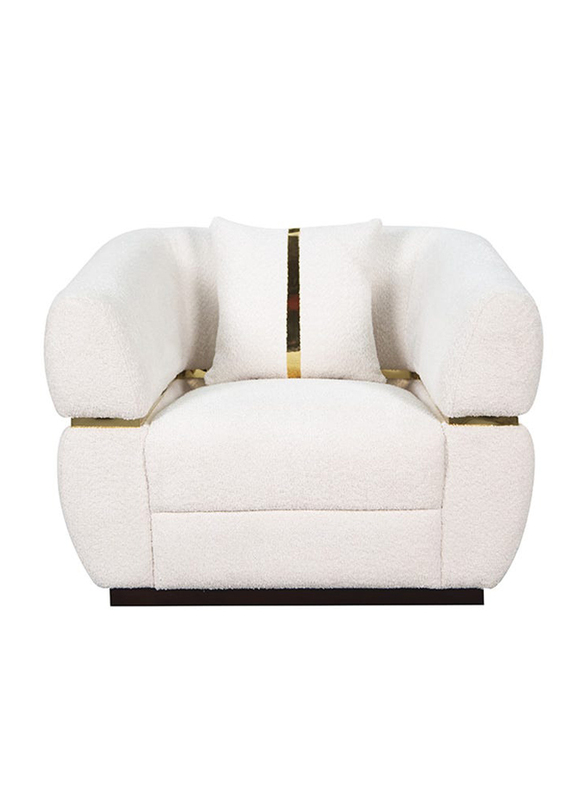 Danube Home Duncan 1 Seater Fabric Sofa, White