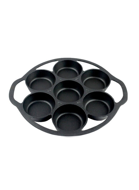 

Danube Home 28.5cm Rosette Cast Iron Muffin Pan, Black