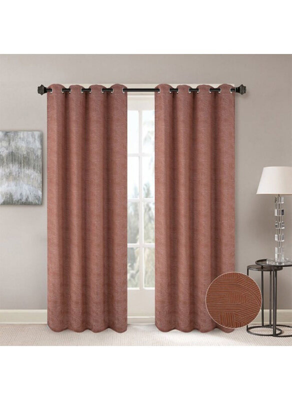 

Danube Home Meadow Jacquard Curtains, 2 Pieces, Brown
