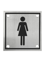 Danube Home Stainless Steel 304 Female Sign Square Plate, Grey