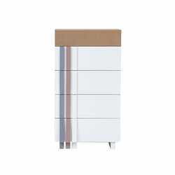 Danube Home Madeline Chest of Drawer, White/Walnut