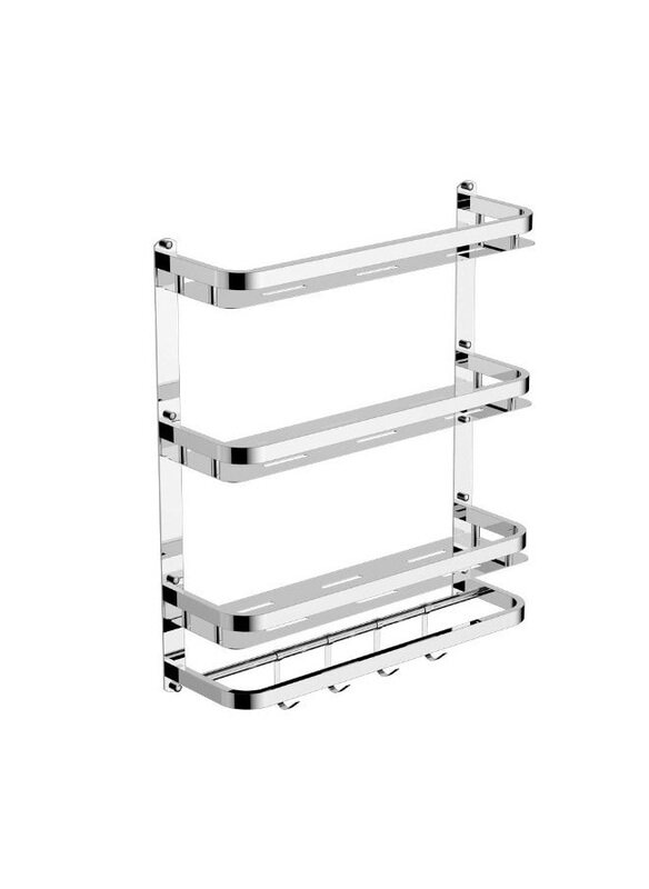 

Danube Home Milano Mile Plus 3 Layer Stainless Steel Corner Shelf, Chrome