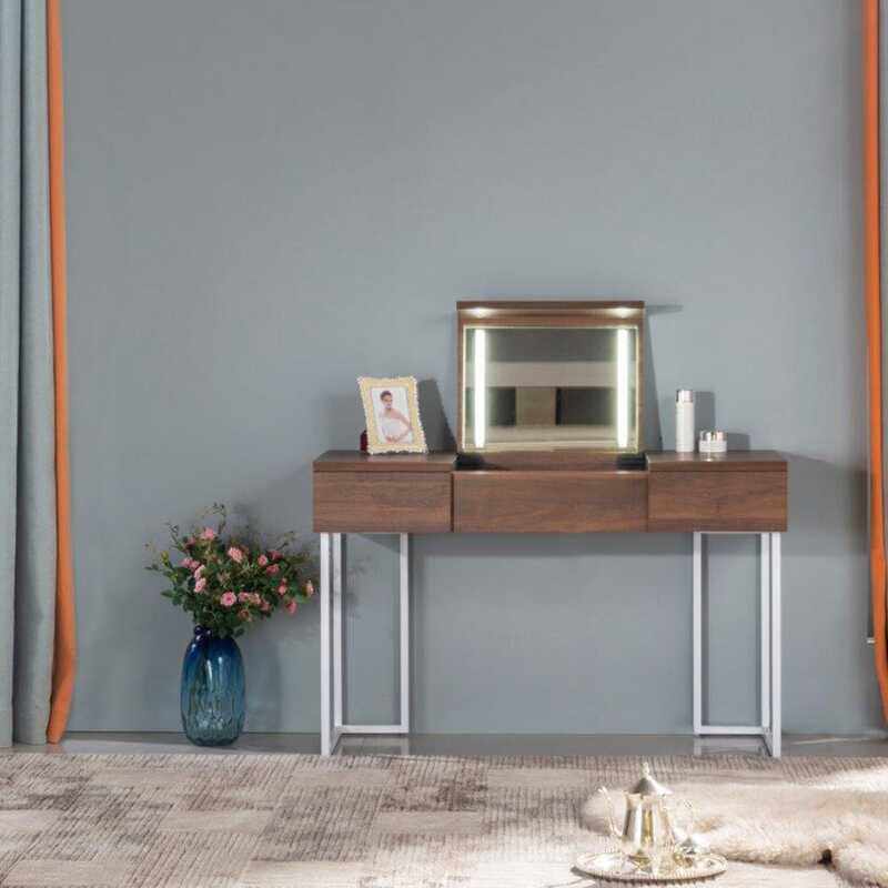 

Danube Home Lapras Dresser with Mirror, Natural Brown/White