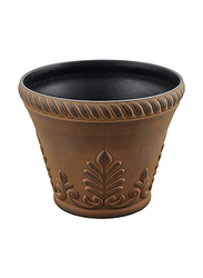 Danube Home KD9904P+220 Flower Pot with Plate, 27.5 x 35cm, Brown