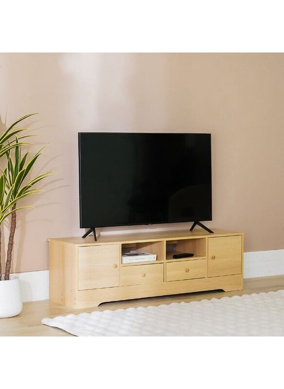 

Danube Home New Rhaze Modern Design Wall Unit Furniture Wooden TV Stand Media Center For Living Room Bedroom, Oak