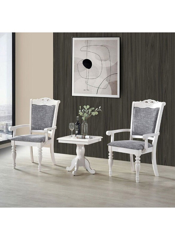 

Danube Home Lorene 1 + 2 Seater Tea Table Set, 3 Piece, Pearl White/Grey