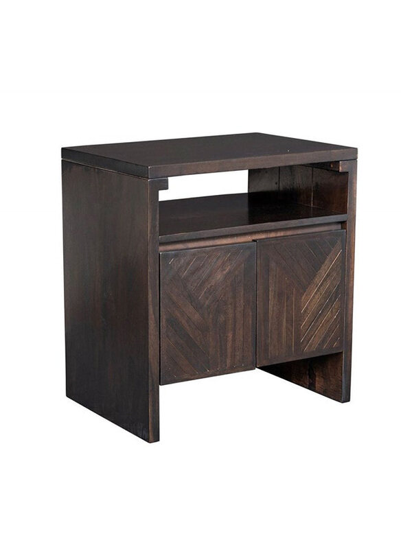

Danube Home Ingram 2 Door Solidwood Nightstand Table, Dark Walnut