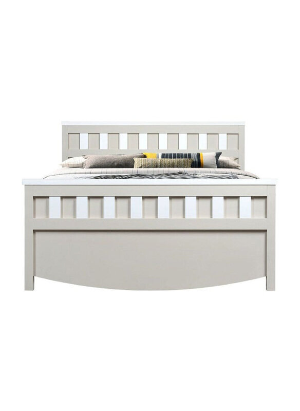 

Danube Home Hazel Modern Design Comfortable & Durable Bed with Frame, Light Beige/White