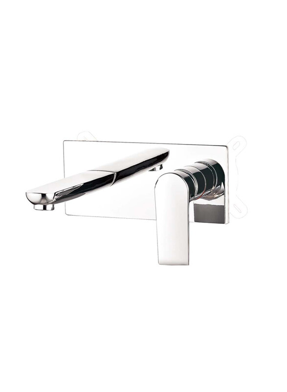 Danube Home Milano Jade Wall Mounted Brass Single Handle Basin Mixer, Chrome