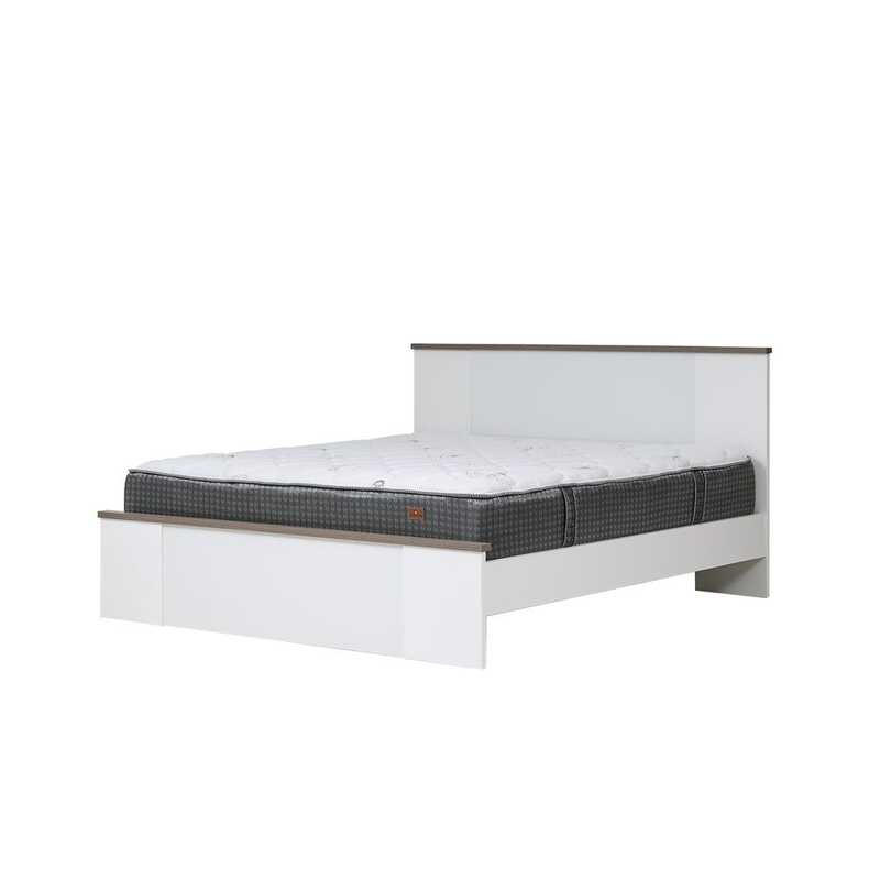 Danube Home Thomas King Bed, White/Brown