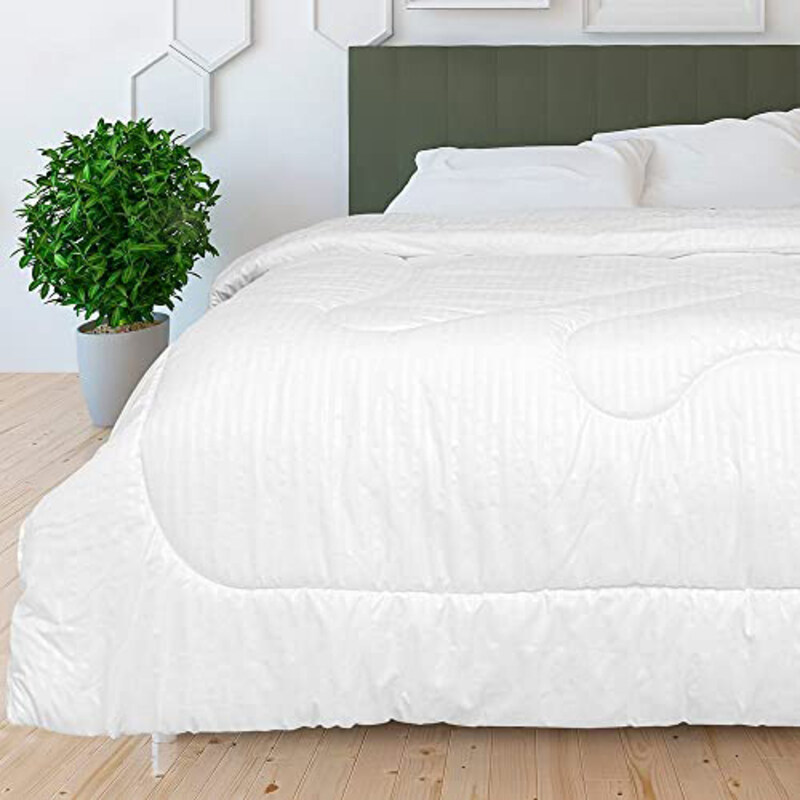 

Danube Home Comfy Stripe Duvet, Single, White