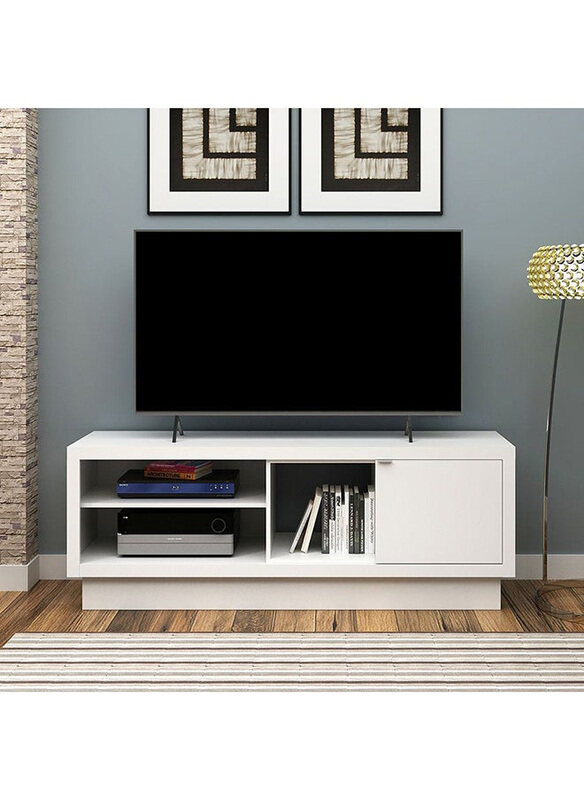 

Danube Home Belinda 55-Inch Entertainment Wall TV Unit Wooden TV Rack Stand Media Console Table For Living Room, White