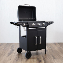 Danube Home 2 Burner Gas BBQ Grill with Wheels, Black