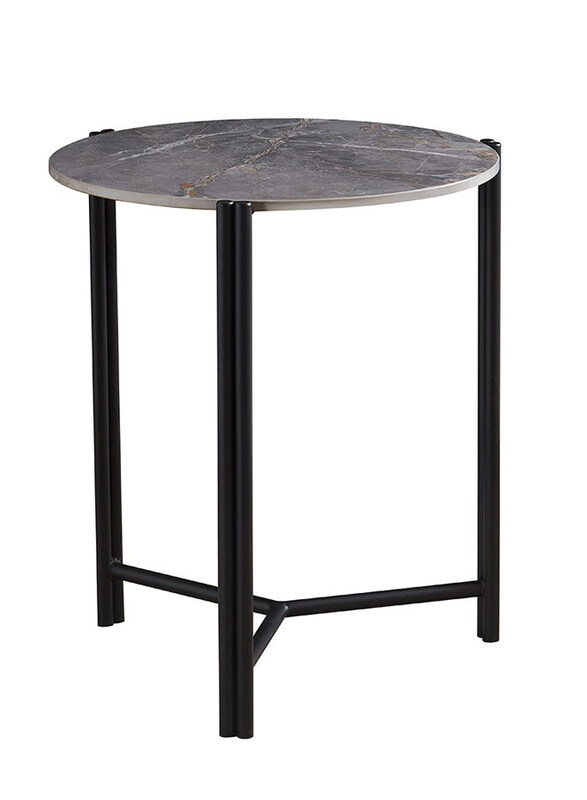 

Danube Home Space Saving Vico End Table, Grey Ceramic/Black