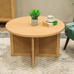 Danube Home Space Saving Round Hermano Coffee Table, Brown