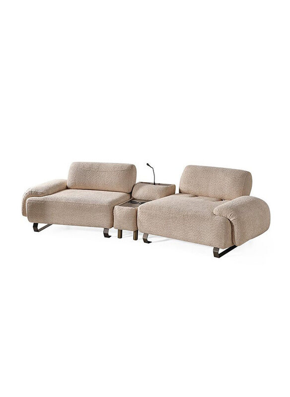 

Danube Home Truva 4 Seater Modern Design Fabric Sofa with Armrest, Cream