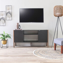 Danube Home Tarsus TV Cabinet for up to 55 Inches TV Entertainment Modern Design Wall Unit, Black