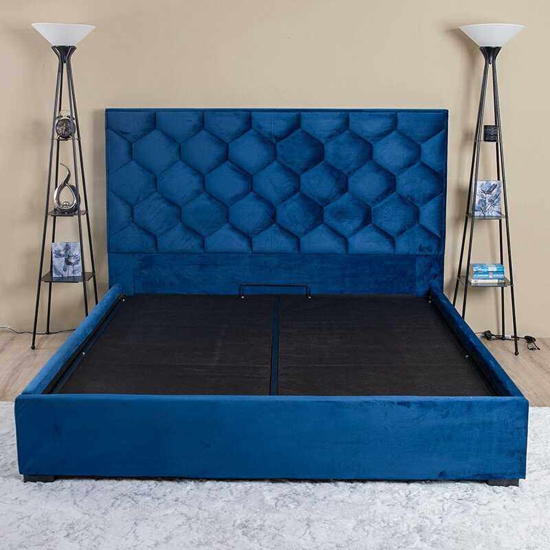 

Danube Home Isabelle Hydraulic King Bed, Blue