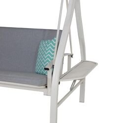 Danube Home Alma 3 Seater Lounger Cum Swing, Grey/White