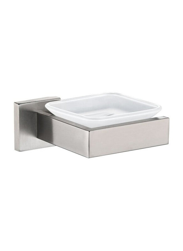 

Danube Home Milano Maris Soap Dish Square Brushed Nickel, Chrome