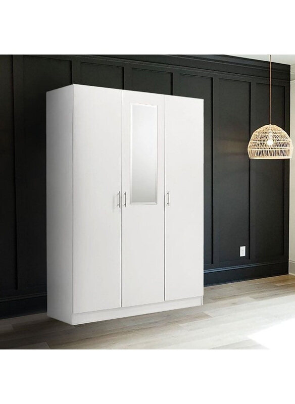 

Danube Home Notis 3 Door Wardrobe with Drawer and Mirror, Gloss White
