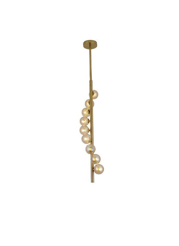 

Danube Home Kiara Pendant, Metal + Glass, W 2 x H 125, G9, Antique Brass
