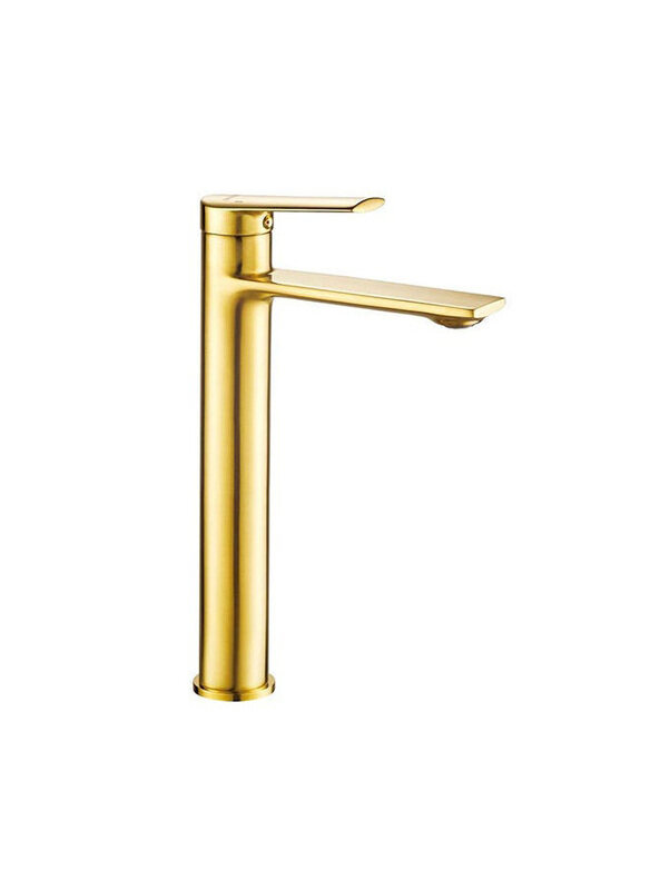 

Milano Melz Art Basin Mixer Brass Single Handle Art Mixer Bath Faucet Tall Mixer With Matted Colour for Bathroom, Gold