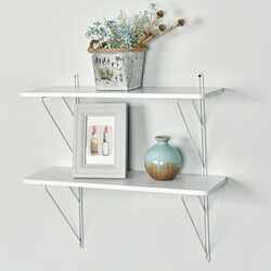 Danube Home 2 Tier Ladder Wall Shelf, White
