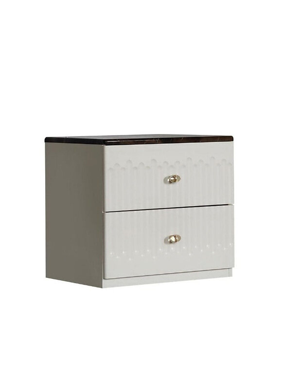 

Danube Home Naples 2 Drawers Multifunctional Night Stand, Beige
