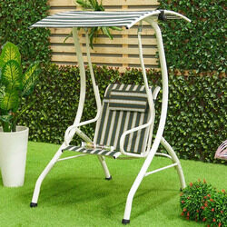 Danube Home Korina Single Seater Swing, Green/White