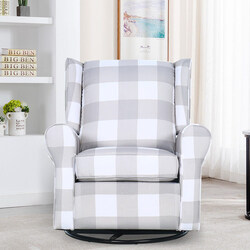 Danube Home Dobbin 1 Seater Swivel Chair With Glider, Grey