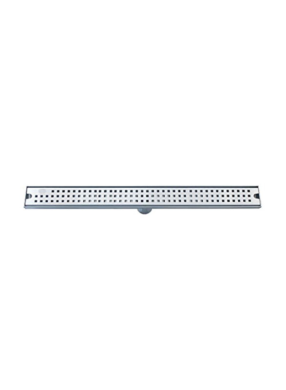 

Danube Home 60cm Florence Rectangle Long Floor Drain, SS-304, Silver