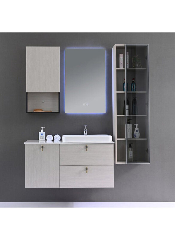

Milano Alice Vanity Beige Bathroom Storage Cabinet, Beige