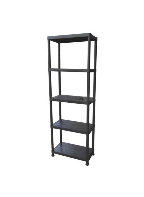 

Danube Home Milano 5 Tier Plastic Shelf Storage Organizer, Black