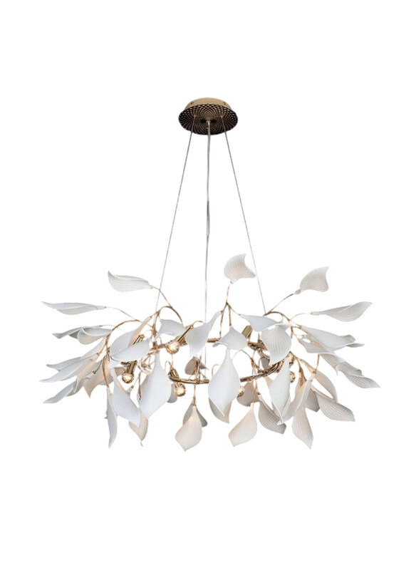 

Danube Home Cecilia Chandelier, Ceramic + Metal, D 60 x H 120 x W60, E14, Golden