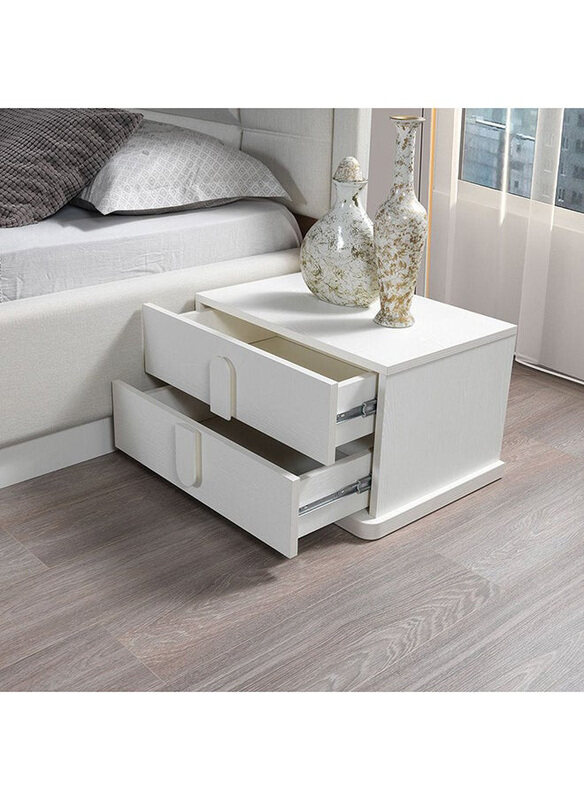 

Danube Home Erza Night Stand Set of 2 Multifunctional Bedside Table, White