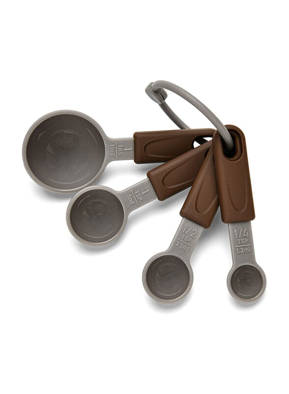 

Danube Home Fissman 4-Piece 8549 Silicone Measuring Spoon Set, Brown/Grey