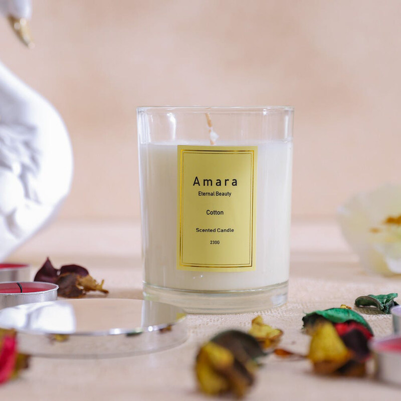 

Danube Home Amara Cotton Scented Jar Candle, 230g, Clear