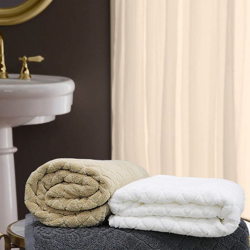 

Danube Home Air Rich Solid Dobby Bath Towel, White