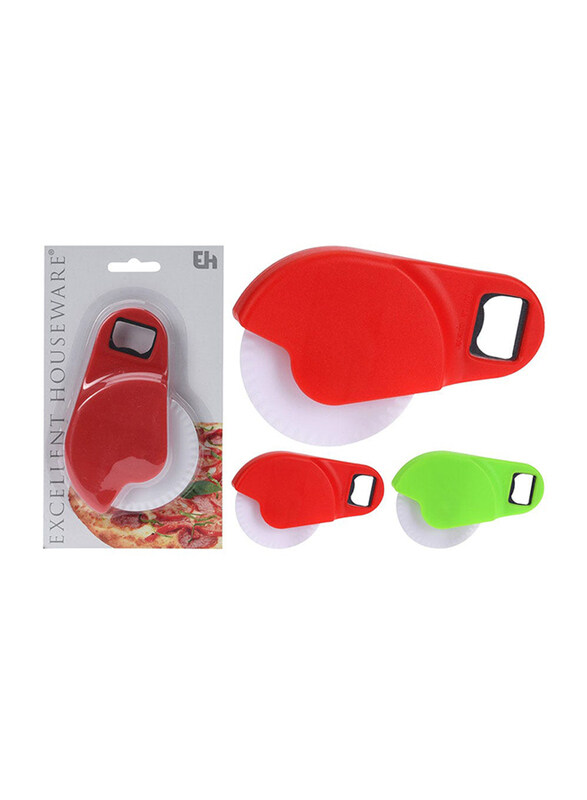 

Danube Home On Pizza Cutter Pp Bottle Opener, 404000750, Red/Green