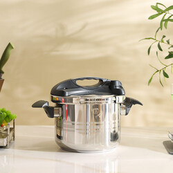 Danube Home 6 Ltr Round Turbo Pressure Cooker, Berlingerhaus, Silver
