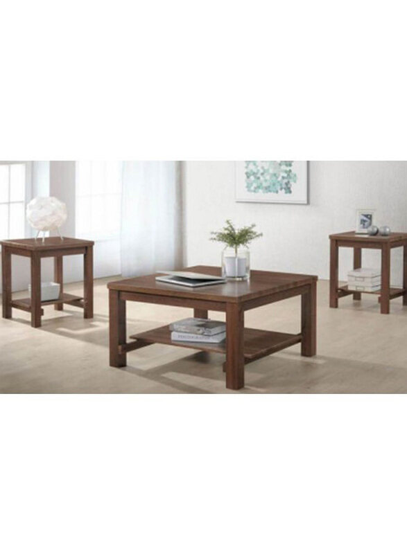 

Danube Home Sonia Coffee Table with 2 End Table, Walnut