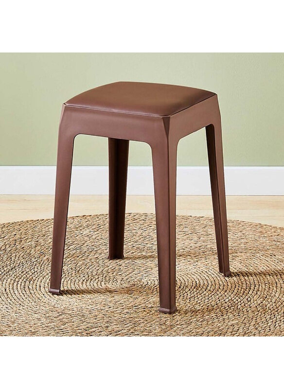 

Danube Home Nowata Light Weight Single Backless Stool with Cushion, Brown