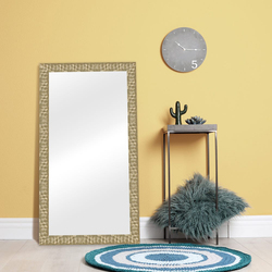 Danube Home Petite Plain Rectangular Modern Decorative Mirror, Gold