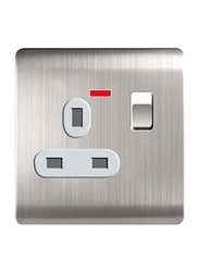 Danube Home Milano 13A Socket with Neon, Silver